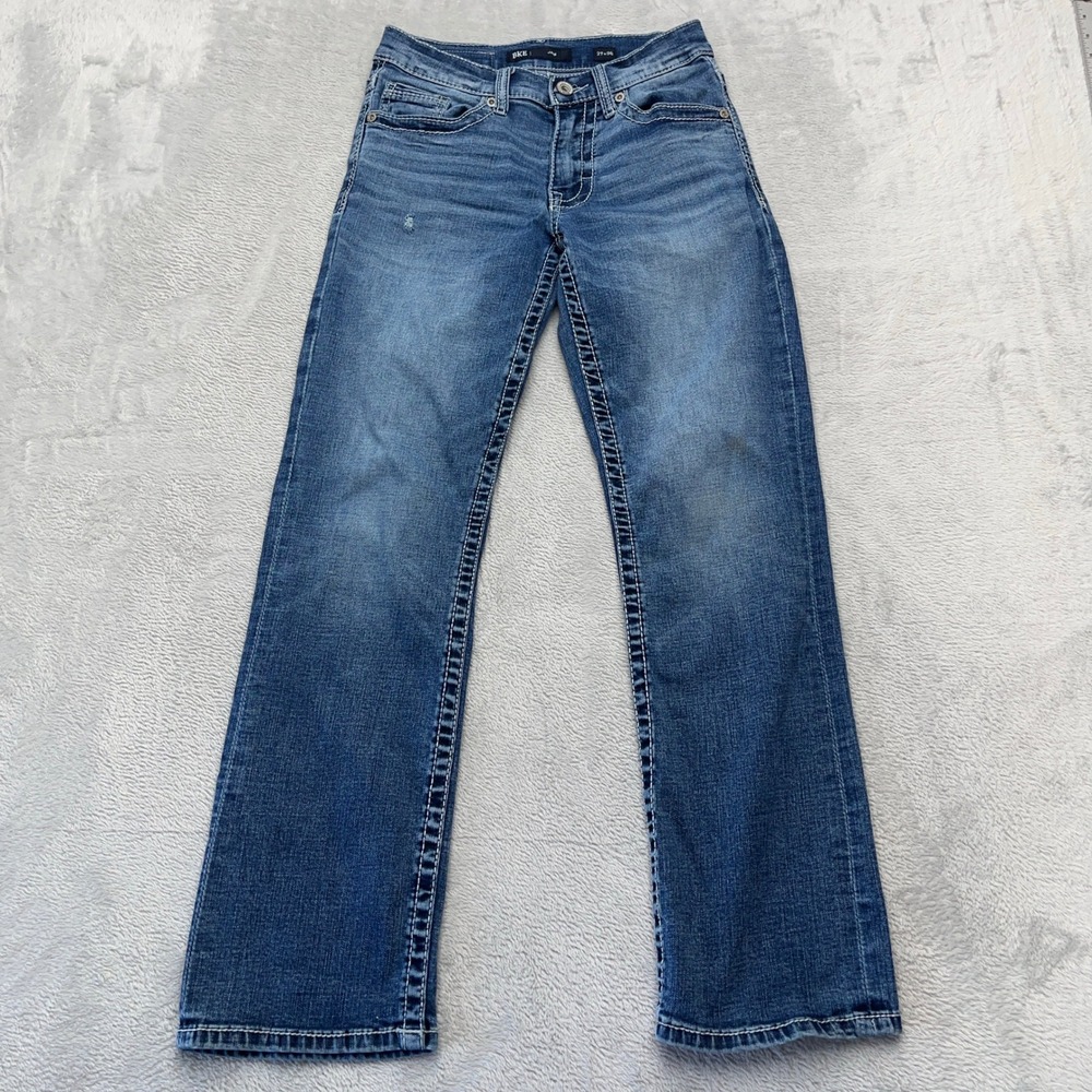 BKE Jake Women's Blue Denim Jeans Bootcut Cowboy Western Distressed Size 27x30